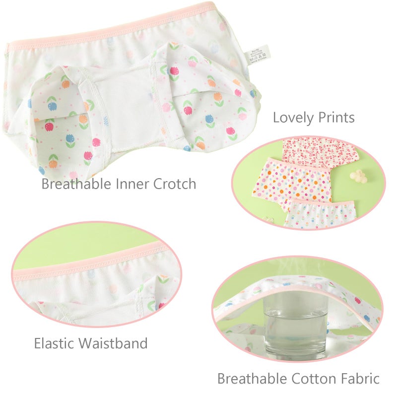 Anktry Kids 12 Pack Soft Comfort Cotton Knickers Underwear Little Girls Assorted Boyshort Panties 2-12 Yrs (Assorted-1,4-6X) - Image 4